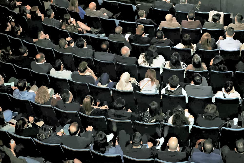 A full house of seated attendees at the Beanfield Centre, Toronto Business Kick-Off 2024